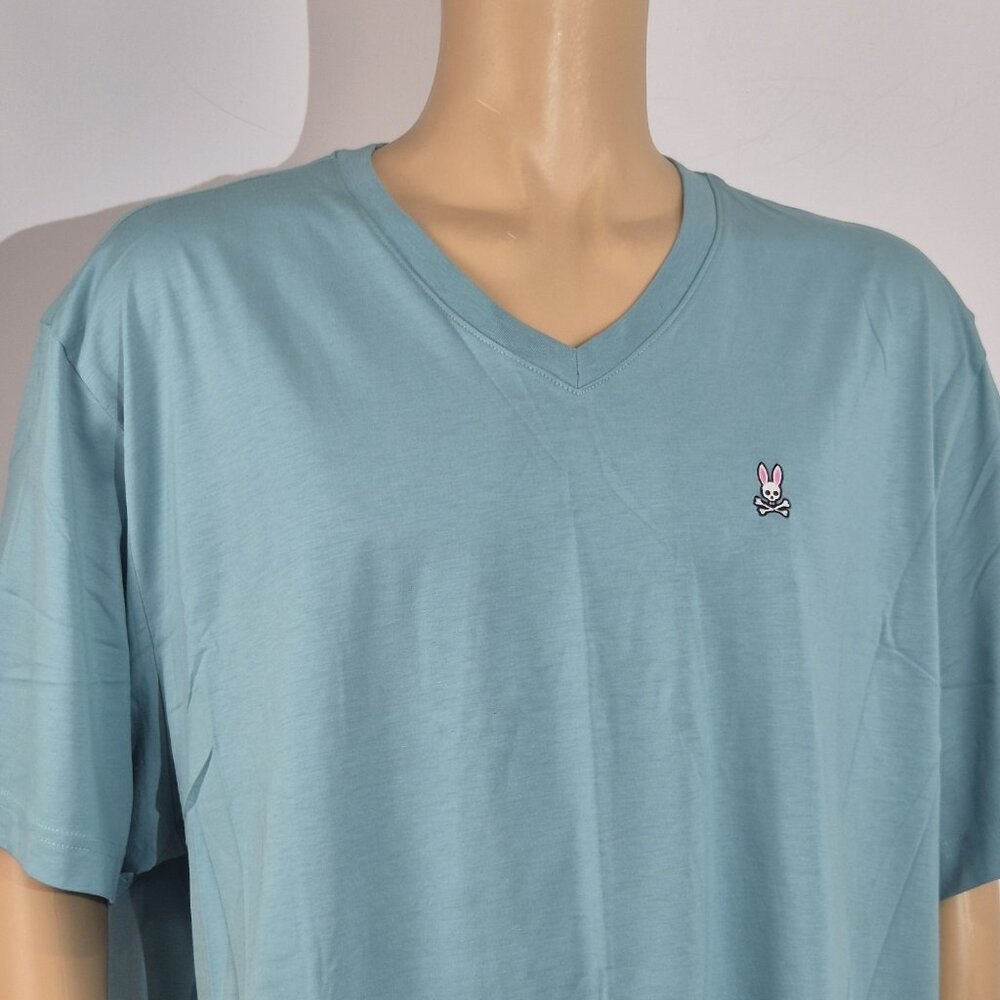 Psycho Bunny Short Sleeve T-Shirt V Neck Men's 4XL Green Casual Pima Cotton (20)